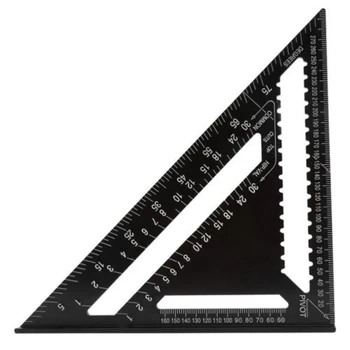 1 ШТ. Треугольная линейка 12 Дюймов Измерительные инструменты Алюминиевые Деревообрабатывающие Инструменты Квадратный Квадрат толщиной 90 градусов