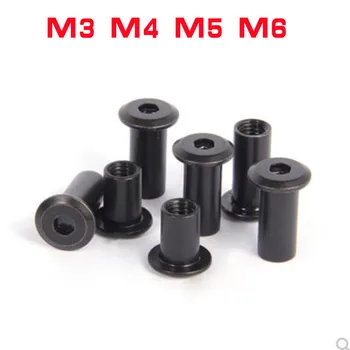 10-20 шт Сталь M3 M4 M5 M6 с черной мебельной гайкой соединительная гайка для стыкового фиксатора шины