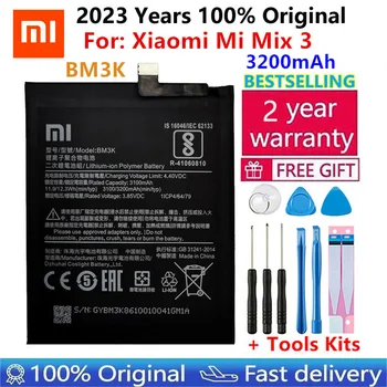 100% Оригинальный Аккумулятор телефона Xiaomi BM3K 3200 мАч, Высококачественный Сменный Аккумулятор для Xiaomi Mi Mix 3 Mix3, Аккумуляторы + Наборы инструментов