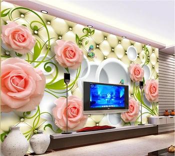 3d обои на заказ фреска Тихая элегантная роза цветок тв фон фото обои для стен 3 d гостиная домашний декор