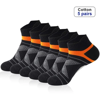 5 пар/компл. Мужских спортивных носков на щиколотках с низким вырезом, Комфортные мягкие дышащие спортивные носки для бега