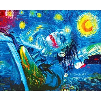 5D Diy Алмазная живопись Абстрактный Ван Гог Звездная Ночь Полная Квадратная Круглая Алмазная Мозаика Вышивка Стразами Художественная Картина Клоуна