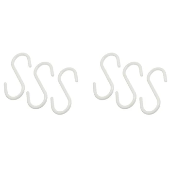 6 шт. белых пластиковых S-образных подвесных крючков для шарфов, вешалок для одежды