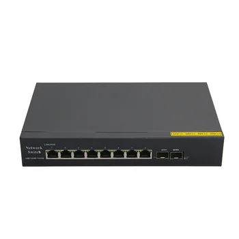 8-портовый 10/100/1000 м Poe + 2-портовый коммутатор Uplink Ethernet Неуправляемый коммутатор Poe
