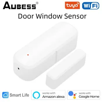 AUBESS Tuya WiFi Дверной Оконный Датчик Умный Дом Защита Безопасности Магнитная Сигнализация Smart Life ControlVia Alexa Google Home