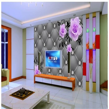 beibehang 3d стереоскопические розовые фрески Европа ТВ фон обои гостиная спальня фрески papel de parede обои