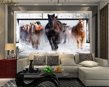 beibehang Бегущая лошадь напольная бумага 3D настенные обои для спальни настенная бумага живопись красочные пользовательские фотообои