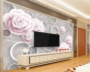 Beibehang Пользовательские обои фрески Теплые розы простой 3D стереоскопический ТВ фон стены 3d обои фреска из папье-маше