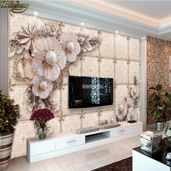 beibehang Пользовательские роскошные ювелирные изделия цветочные обои для стен спальни 3D полы фотообои обои для гостиной ТВ фон