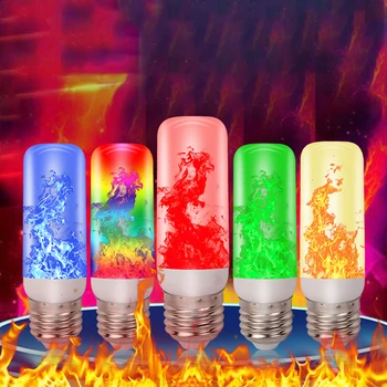 E27 E26 Светодиодные лампы с эффектом пламени, креативная эмуляция мерцания, Винтажная атмосфера, декоративная лампа