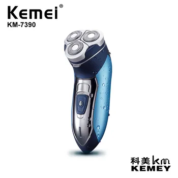 Kemei KM-7390, Хит Продаж, Новая Мужская Профессиональная Электрическая Бритва для чистки лица с трехсторонним лезвием