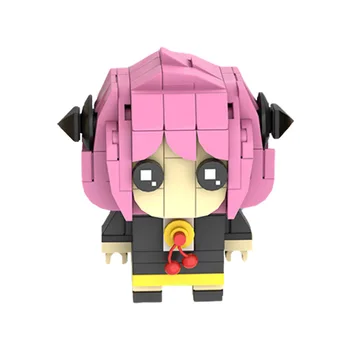 MOC Anya Forger Brickheadz Строительный Блок в стиле SPY × СЕМЕЙНЫЙ Японский Анимационный Милый Строительный Набор для Взрослых, Мальчиков, Девочек, Подарочные Игрушки