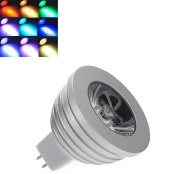 MR16 RGB Светодиодная Лампа 3 Вт Светодиодная Лампа 12 В RGB Прожектор Высокой Мощности 16 Цветных ИК-Ламп Дистанционного Управления