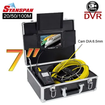 SYANSPAN 20/50/100 м Видеокамера для Осмотра труб, 6,5 мм 8 ГБ SD-карта DVR IP68 Дренажный Канализационный Трубопровод Промышленный Эндоскоп 7 