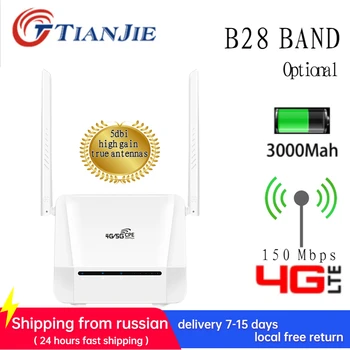 TIANJIE Разблокировал 300 Мбит/с 4G Wi-Fi Маршрутизатор Модем Сетевой 5dbi True Антенны с B28 Диапазоном LTE WiFi Точка доступа Со слотом для SIM-карты