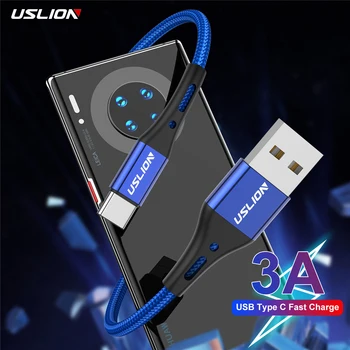 USLION USB Type C Кабель Для Быстрой Зарядки Кабели Для iphone 13 12 11 Pro XR Micro USB Зарядное Устройство для телефона Type-C Кабель для передачи данных Xiaomi redmi