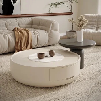 Белые журнальные столики в скандинавском стиле, Роскошные круглые журнальные столики в современном минималистичном стиле, японские настольные подставки для салона мебели для дома