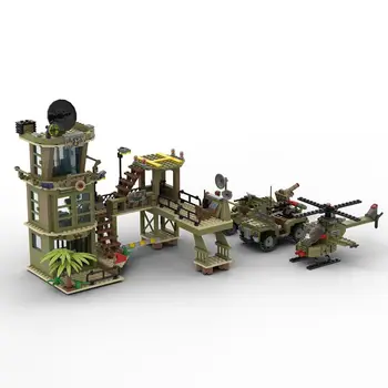 Военная модель WW2 Военная база Командный пункт Оружие Оборудование Аксессуары Строительные блоки Кирпичи игрушки Рождественские подарки