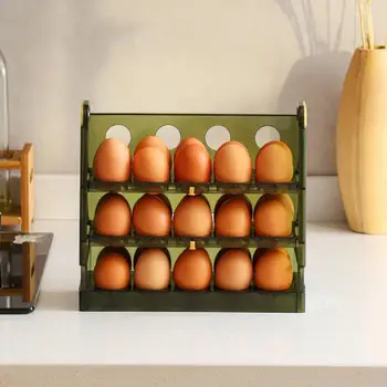 Держатель для яиц, Откидной ящик для хранения яиц, Органайзер для холодильника, Многоразовый Лоток для хранения яиц, Диспенсер для кухонной столешницы
