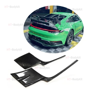 Для Porsche Carrera 911 992 2019-2022 Карбоновый Задний Бампер, Боковой Спойлер, Крышка Багажника Автомобиля, Защитная Пластина Выхлопной системы, Разделительная Крышка
