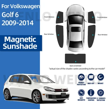 Для Volkswagen Golf 6 2009-2014 Затемняющий Солнцезащитный Козырек Салона Нейлоновый Козырек Магнитная Шторка Автомобильный Солнцезащитный Козырек Сетка На Лобовое Стекло