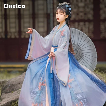 Женское платье Hanfu в китайском стиле, Элегантное Традиционное платье принцессы, Костюмы для народных танцев, Одежда феи, Карнавальные наряды