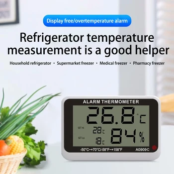 ЖК-цифровой термометр-Гигрометр, Морозильная камера для помещений и улицы, Гигротермограф, измеритель высокой/низкой температуры и влажности с сигнализацией
