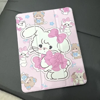 Защитный Чехол Для iPad с Рисунком аниме Kawaii Rabbit 10-го Поколения, Милый Розовый Чехол Для Ipad 10,9 Дюймов, Акриловый Pro11 С Прорезью Для ручки Air5