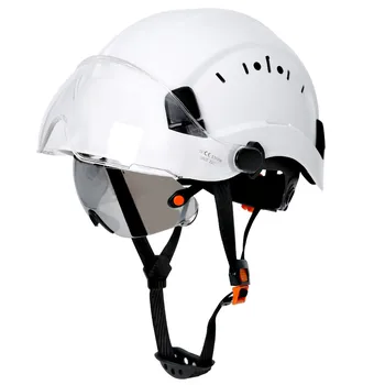Защитный Шлем CE Со Встроенным Козырьком Защитные Очки Для Инженера ABS Строительная Каска ANSI Промышленная Рабочая Кепка Защита Головы