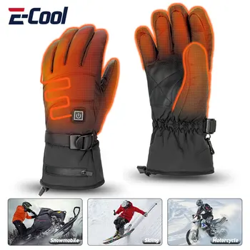 Зимние перчатки с подогревом для мужчин и женщин, перчатки с подогревом сенсорного экрана, USB, водонепроницаемые, для пеших прогулок, катания на лыжах, мотоцикла