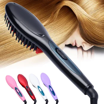 Керамическая электрическая щетка Для Выпрямления волос, выпрямитель для волос, расческа для девочек, женские инструменты для ухода за влажными и сухими волосами, инструменты для укладки