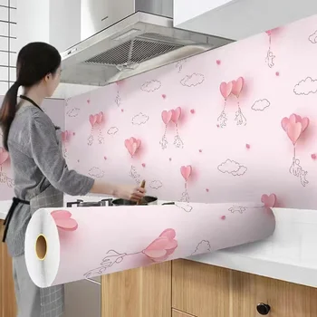 Кухня маслостойкая наклейка на обои Шкаф Высокотемпературный Ресторан Водонепроницаемые Обои Самоклеящиеся обои утолщение