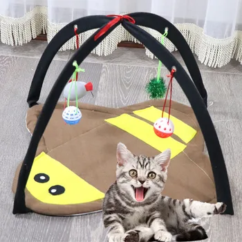 Лежащие и играющие игрушки для кошек, забавный набор игрушек для кошек, забавная палатка для кошек, коврик для кошек, игривая кровать