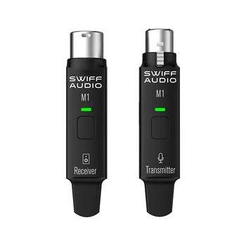 Микрофон SWIFF M1 Беспроводной приемопередатчик 2,4 ГГц с цифровой передачей, микрофон, подключенный к XLR, универсальный перезаряжаемый