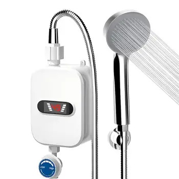Мини-проточный водонагреватель 3,5 кВт Безцилиндровый водонагреватель Электрический со светодиодным дисплеем 110 В Электрический проточный водонагреватель