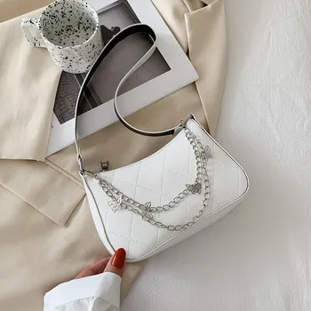 Модная сумка подмышками, женская однотонная сумка с бабочкой и цепочкой, сумка для покупок, дорожная повседневная Маленькая сумочка для женщин, бесплатная доставка