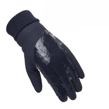 Мужские и женские зимние плюс бархатные толстые ветрозащитные водонепроницаемые уличные теплые перчатки