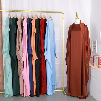 Мусульманская женская одежда, Ближний Восток, Турция, Дубай, однотонное платье-бандана с длинными рукавами, большие качели, длинная юбка