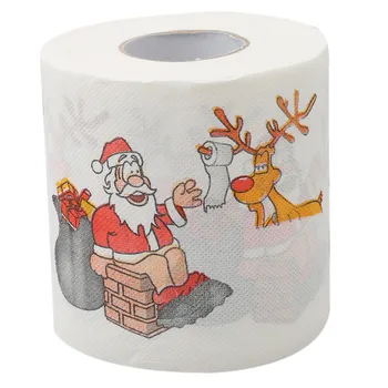 Мягкая Туалетная бумага С Рождеством, Санта-Клаус, Елка, Красочная Печатная Туалетная бумага Для Ванной, Товары для дома, Декор, Салфетка, 1 Рулон
