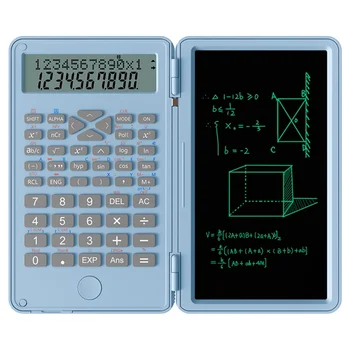 Научные калькуляторы, 12-значный ЖК-дисплей со стирающимся планшетом для письма, складной для домашних школьных собраний и учебы в