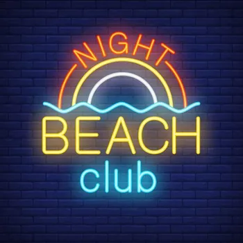 Неоновая вывеска Ночного Пляжного клуба с надписью и Радугой с волной Неоновые настенные вывески для паба, отеля, пляжного Коктейля, развлекательной игры