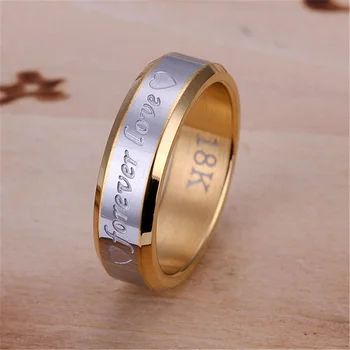 Обручальное кольцо 925 R95, Бесплатная доставка, оптовая продажа, модный подарок для влюбленных, кольцо золотого цвета, сталь Высшего качества, мода