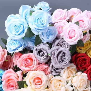 Оптовая продажа 20 штук 9 см Розово-розовая шелковая цветочная головка Искусственные цветы Свадебные украшения для дома Поддельные цветы Искусственные
