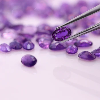 Оптовая продажа натурального фиолетового Граната Овальной формы 3x5 мм с бриллиантовой огранкой, россыпью драгоценных камней для ювелирных изделий