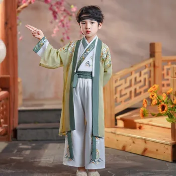 Оригинальная старинная вышивка, костюм Hanfu Boy Cospaly, Одежда для китайских народных танцев, костюм Tang, одежда для выступлений