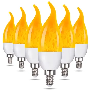 Пламенные лампы E14 Led Имитация света 9 Вт 85-265 В 220 В Кукурузная лампа Мерцающая светодиодная свеча Динамический эффект пламени для домашнего Освещения