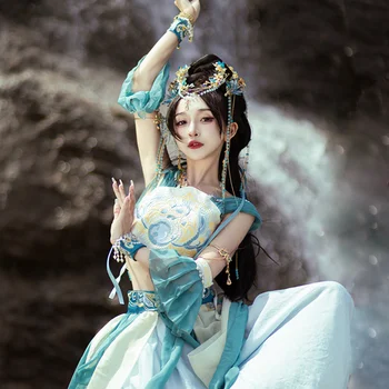 Платье принцессы Дуньхуан Фейтянь, костюм принцессы Ло Чжию Хань, китайский западный экзотический танцевальный костюм Дуньхуан, платье феи