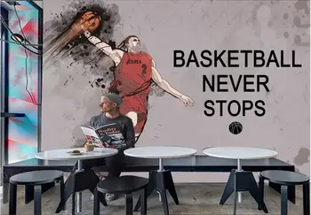 Пользовательские фото 3D обои Уличный Баскетбол Модный Бар Кафе домашний декор гостиная 3D настенные фрески обои для стен 3 d