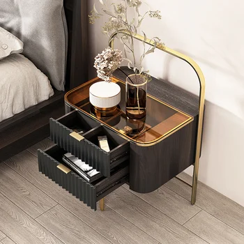 Прикроватные Тумбочки в итальянском стиле, Современный минималистичный шкаф для хранения вещей в маленькой квартире, Спальня, кабинет, Прикроватный столик с выдвижными ящиками