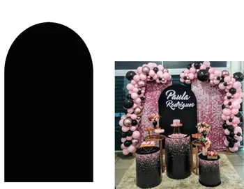 Простой сплошной черный цвет, арка Chiara, декоративный фон для вечеринки по случаю дня рождения, Фон для фотосессии в душе ребенка, эластичный фон для фотобудки